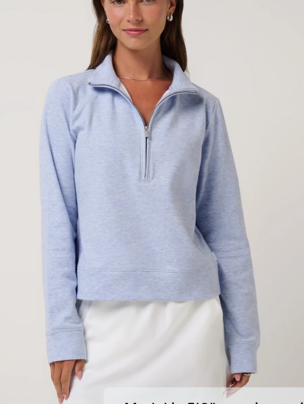 Travis Matthew Light Blue Quarter-Zip Women's Pullover Top. Medium.